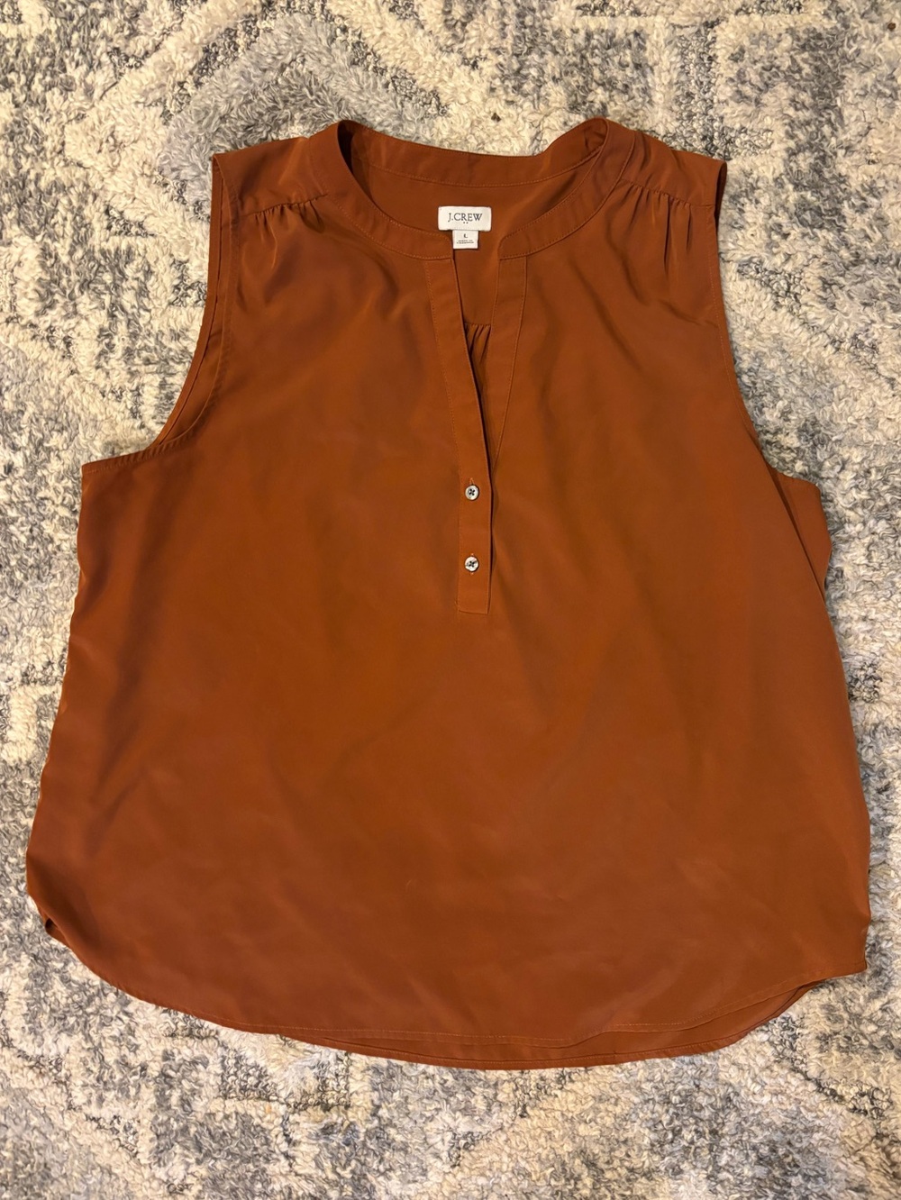 J. Crew Sleeveless Split-Neck Camisole in Rust